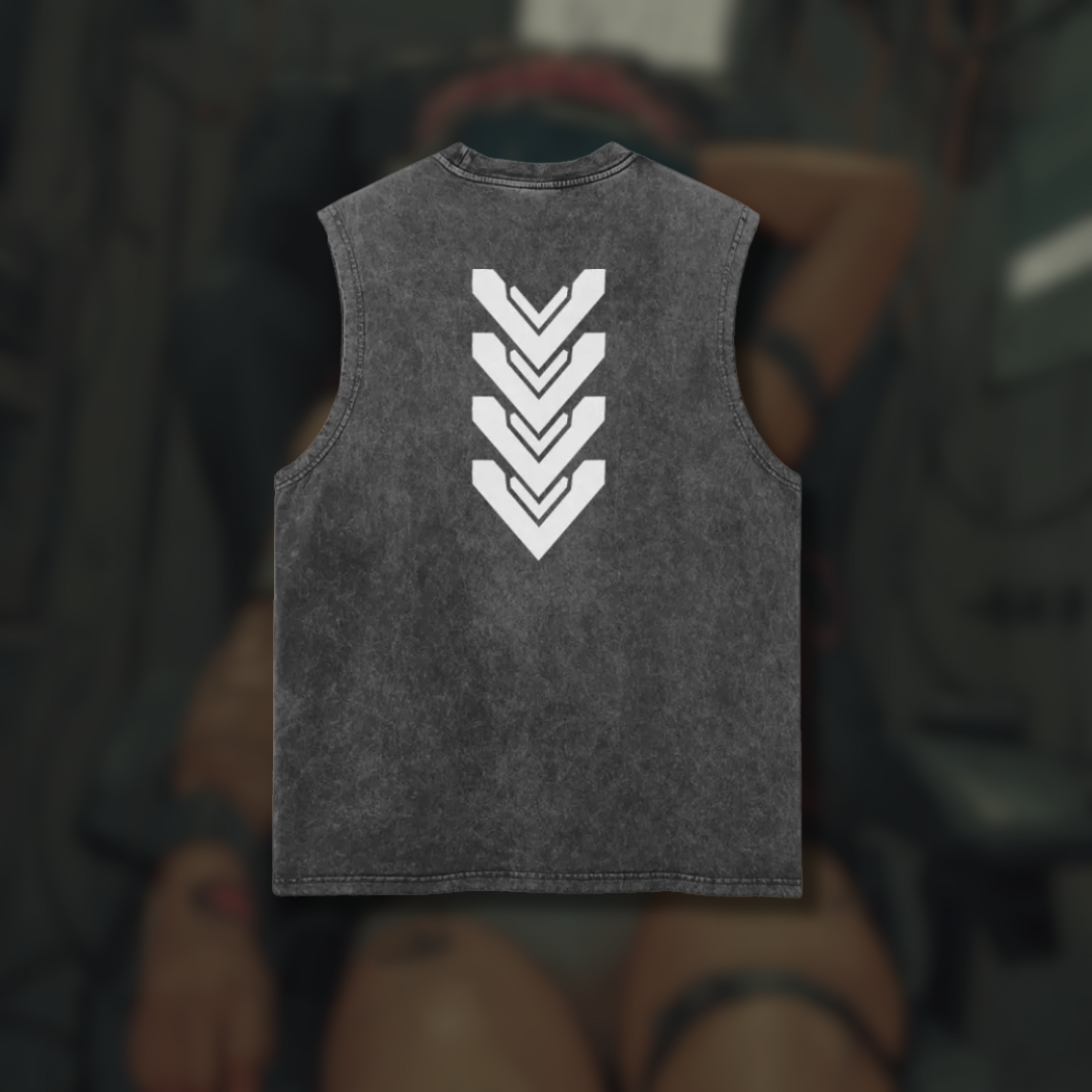 TRIFORCE | Snow Washed Distressed Tank Top - CYBERSOCIETY 