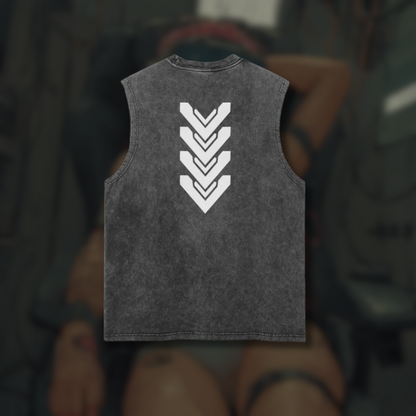 TRIFORCE | Snow Washed Distressed Tank Top - CYBERSOCIETY 