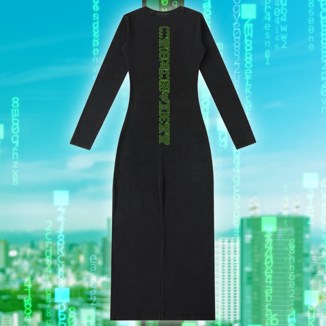 Wired Wraith | Cyberpunk Maxi Dress